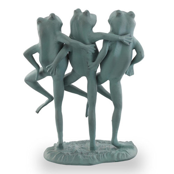 Dancing Frog Trio Garden Statue Sculptures Statuary Whimsy Aluminum